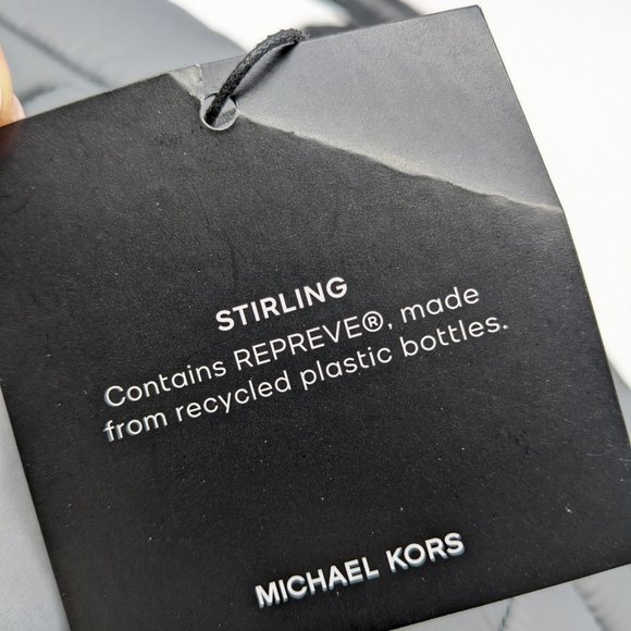 MICHAEL KORS Stirling quilted recycled nylon puffy LARGE travel tote -GRAY - Picture 10 of 15